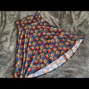 LLR Azure skirt, blue with orange floral